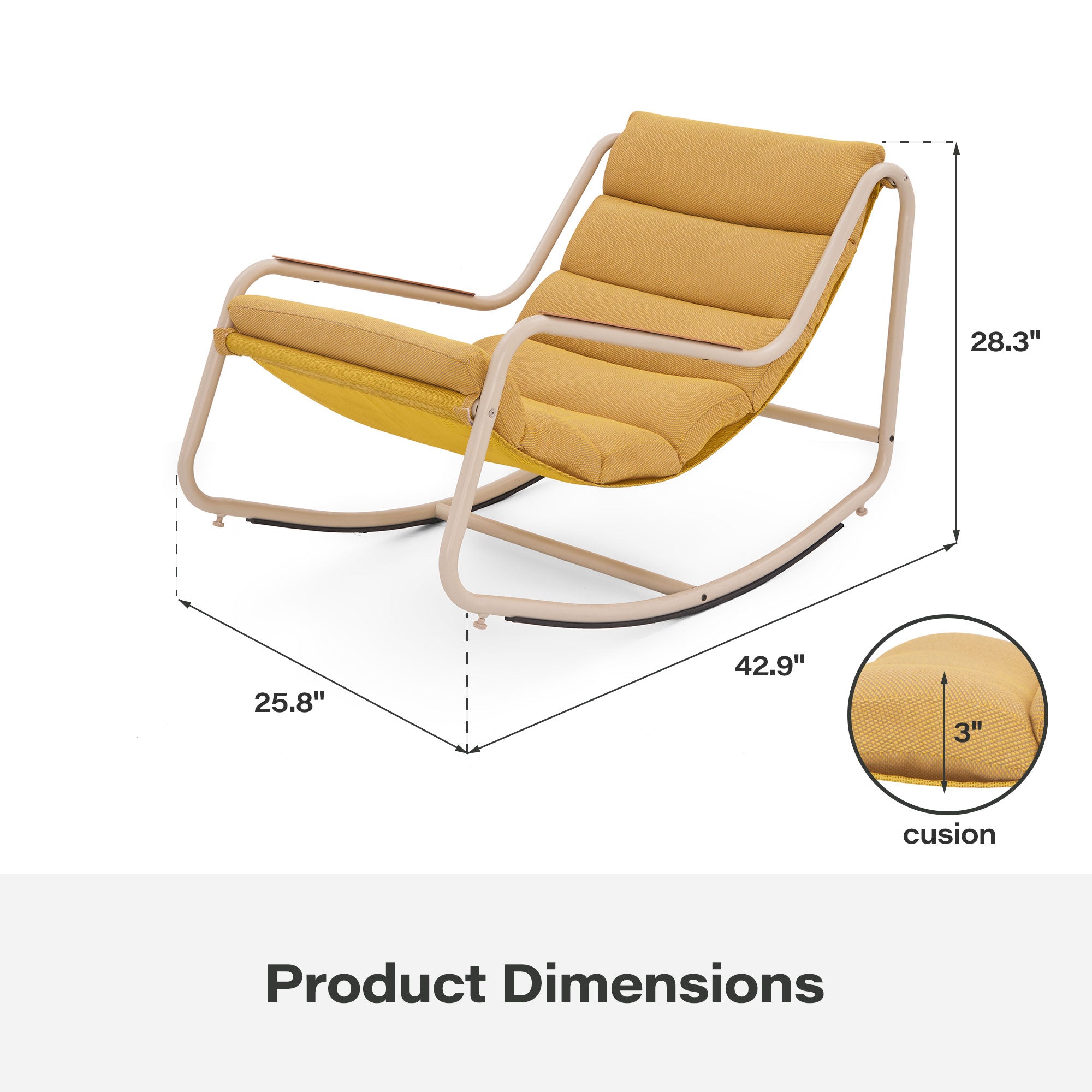 LAUSAINT HOME Outdoor Oversized Rocking Chair