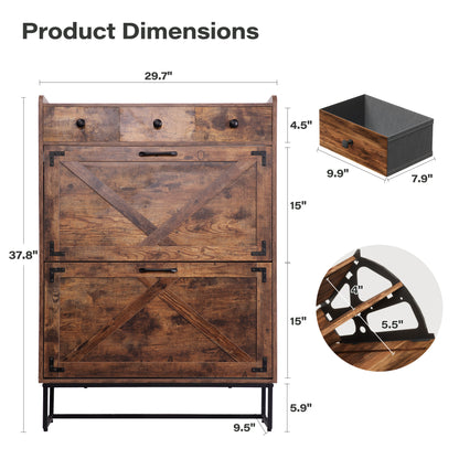 LAUSAINT HOME Shoe Storage Cabinet with Drawers