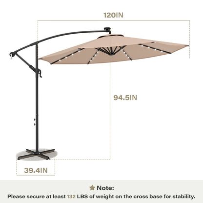 10FT Round Cantilever Patio Umbrella