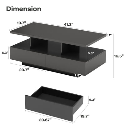 Lausaint Home Indoor Modern LED Coffee Table with Remote &amp; App Control