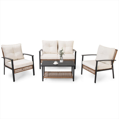 4-piece Rattan Conversation Set