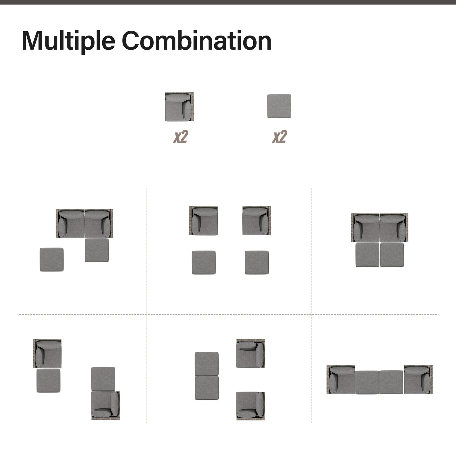 LAUSAINT HOME 4 Piece Outdoor Sectional Sofa PE Rattan Wicker Patio Conversation Sets