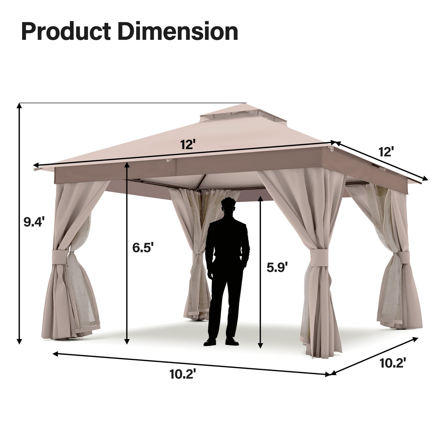 outdoor gazebo tent LAUSAINT HOME 8'X 8' Patio Steel Gazebo, Outdoor Heavy Duty Shelter Pa – Lausaint Home