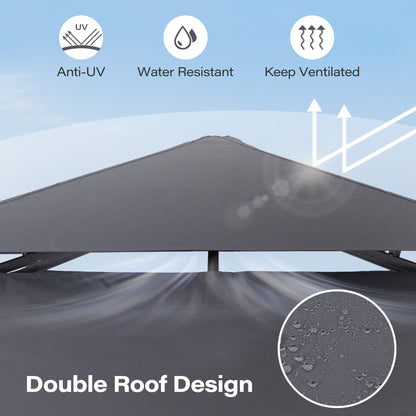LAUSAINT HOME 8x5 FT Outdoor Grill BBQ Gazebo with 2-Tier Vented Top