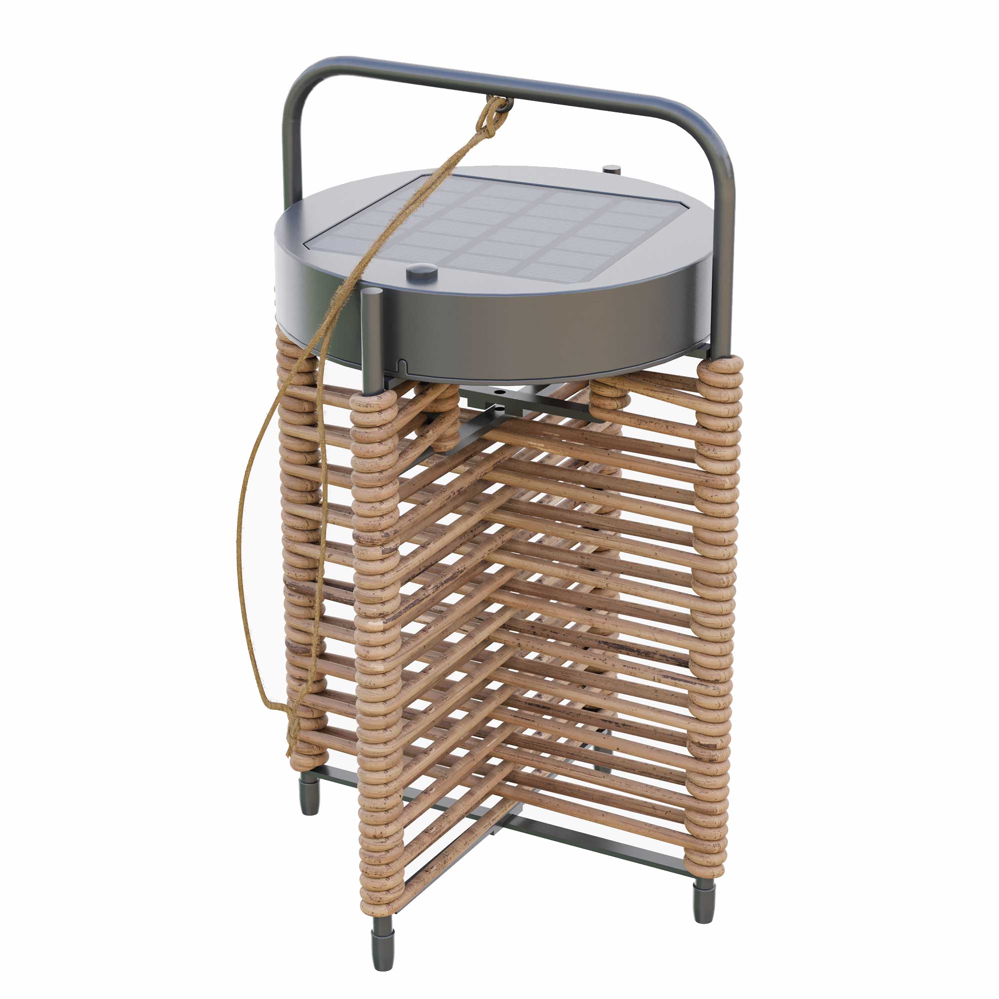 LAUSAINT HOME Outdoor Solar Table Lamp, Waterproof Rattan Hanging Lights with 3.6V 1600mAh Battery for Garden, Patio, Balcony