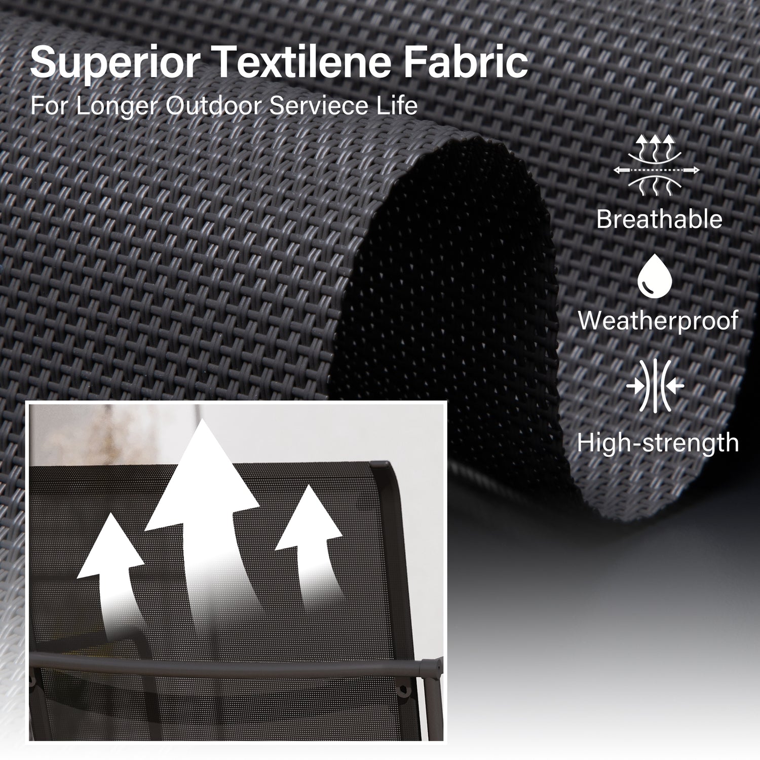 4 Pieces Oversized Textilene  Conversation Set