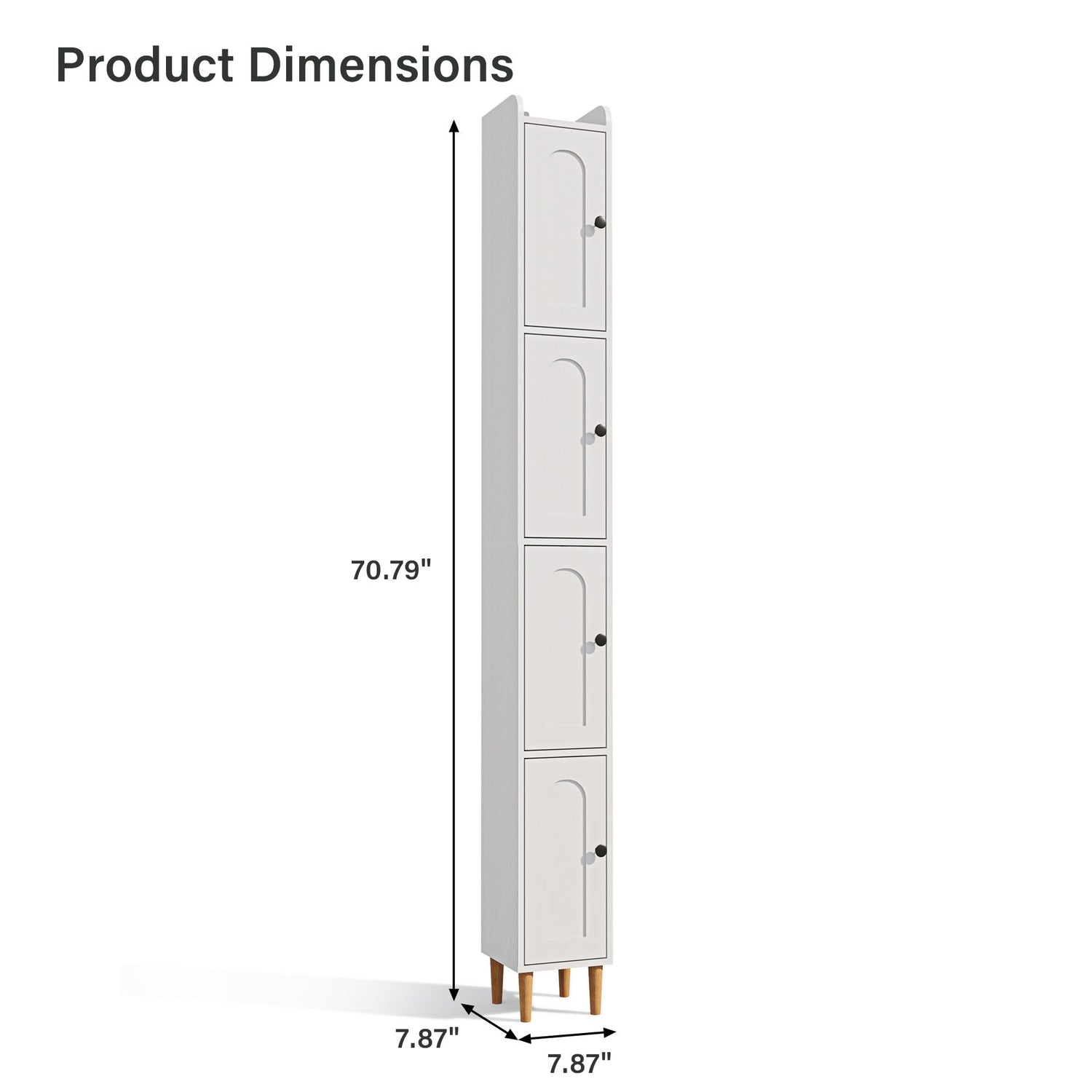 LAUSAINT HOME Tall Narrow Storage Cabinet, Slim Bathroom Storage Cabinet with 4 Shelves