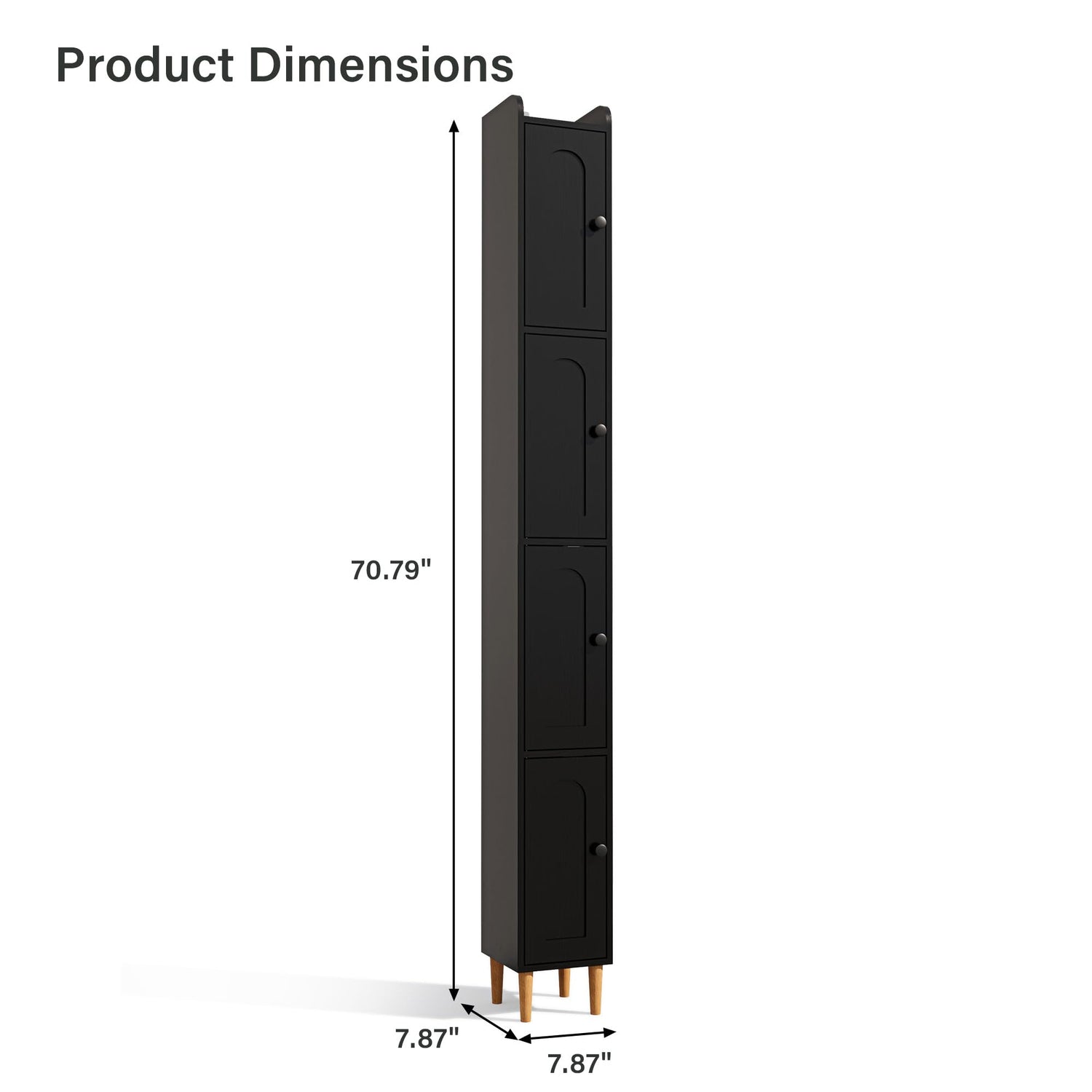 LAUSAINT HOME Tall Narrow Storage Cabinet, Slim Bathroom Storage Cabinet with 4 Shelves