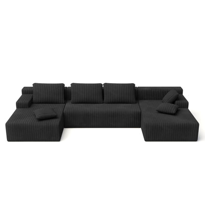 LAUSAINT HOME 96" Modular Sectional Sofa Couches, L-Shaped Boneless Cloud Sofa with 3 Deep Seat