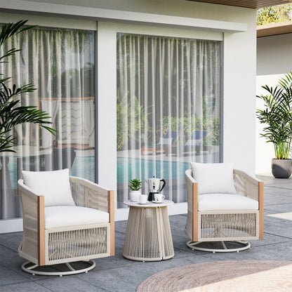 LAUSAINT HOME 3-Piece Outdoor Swivel Rocking Bistro Set