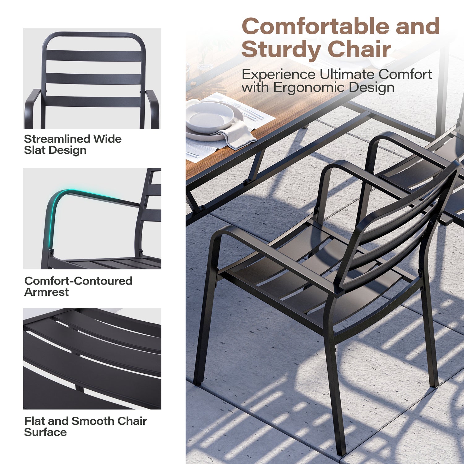 LAUSAINT HOME Christmas A-Frame Outdoor Dining Table Set for 4 with 4 Hooks