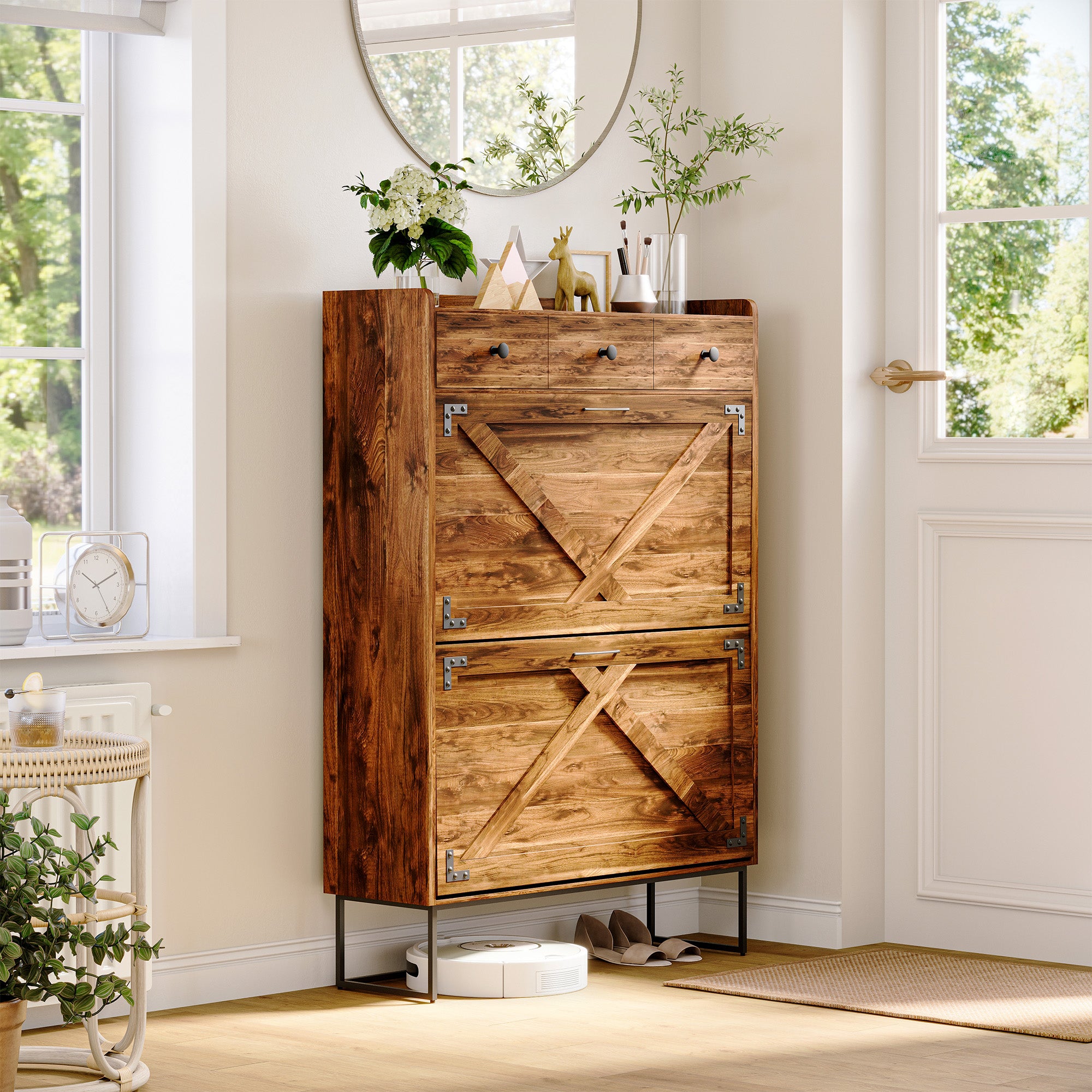 LAUSAINT HOME Shoe Storage Cabinet with Drawers