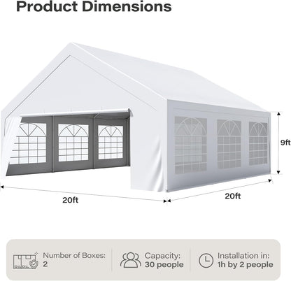 LAUSAINT HOME Party Tent Canopy, Waterproof Heavy-Duty Event Shelter with Removable Sidewalls