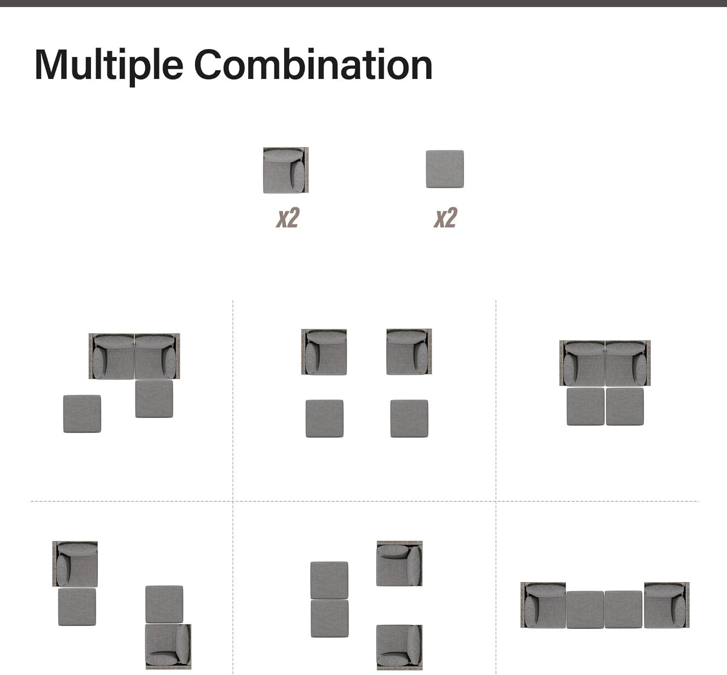 LAUSAINT HOME Outdoor Patio Furniture, 8 Piece Outdoor Sectional Sofa PE Rattan Wicker Patio Conversation Sets