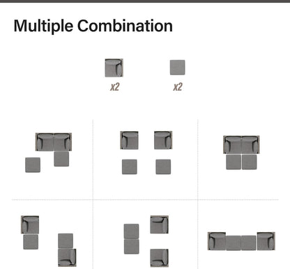 LAUSAINT HOME Outdoor Patio Furniture, 8 Piece Outdoor Sectional Sofa PE Rattan Wicker Patio Conversation Sets