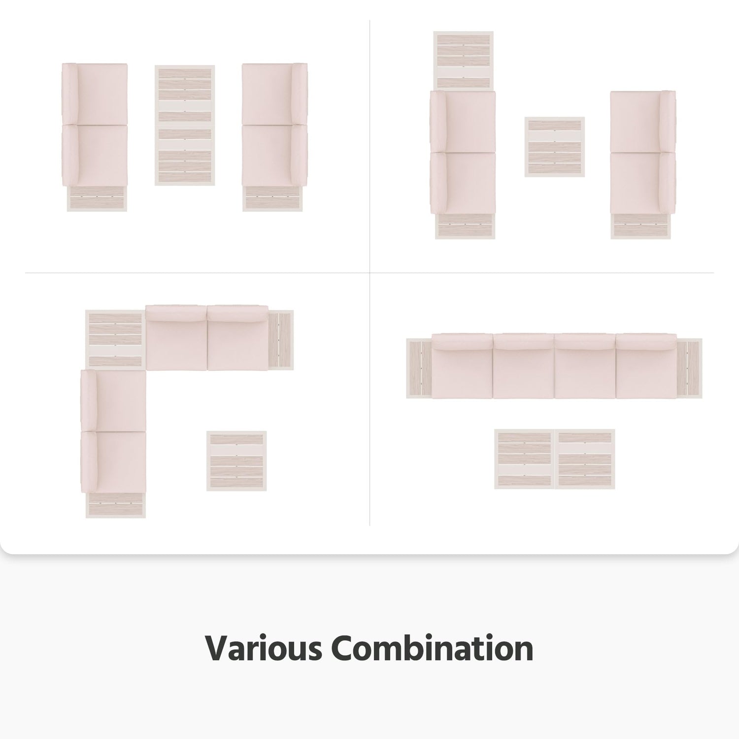 LAUSAINT HOME Patio Furniture Set, Outdoor Conversation Sets with Coffee Table