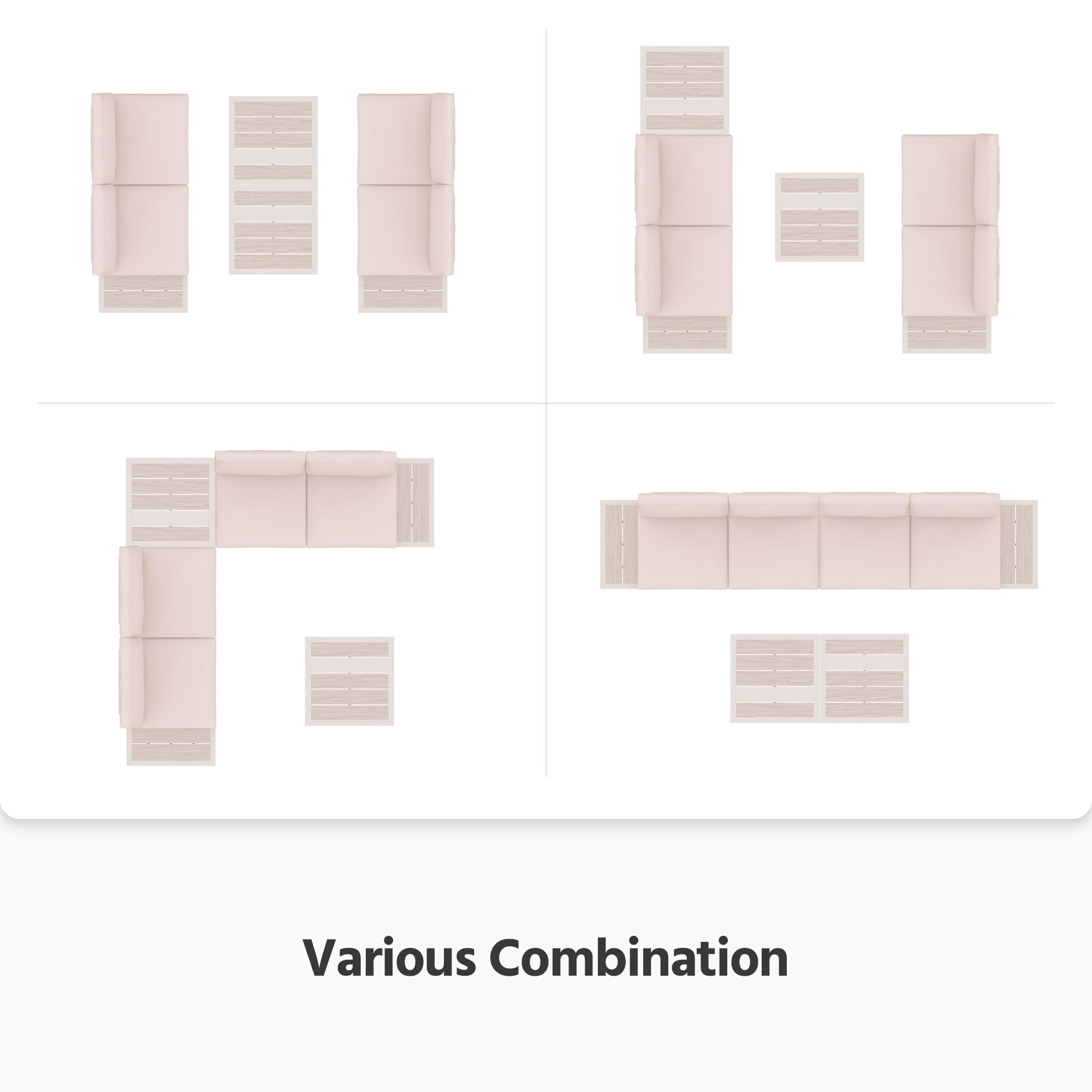 LAUSAINT HOME Patio Furniture Set, Outdoor Conversation Sets with Coffee Table
