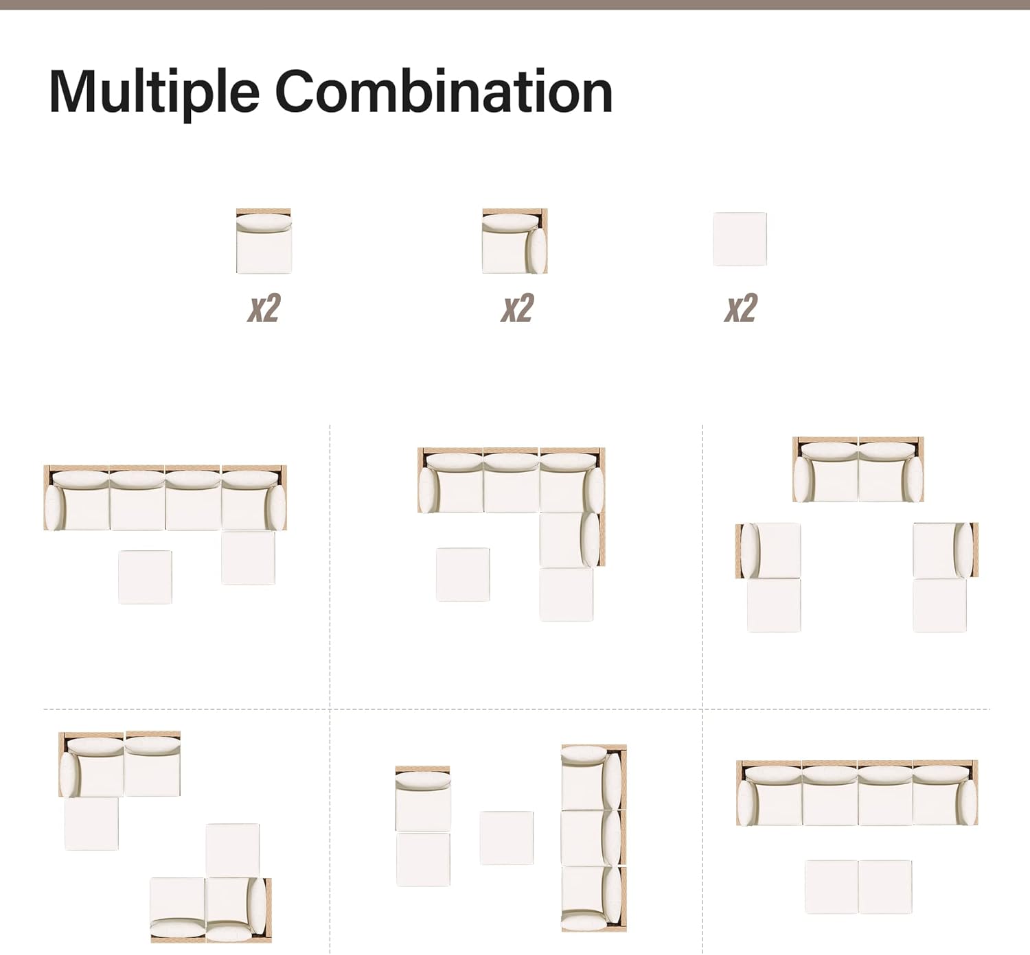 LAUSAINT HOME Outdoor Patio Furniture, 8 Piece Outdoor Sectional Sofa PE Rattan Wicker Patio Conversation Sets