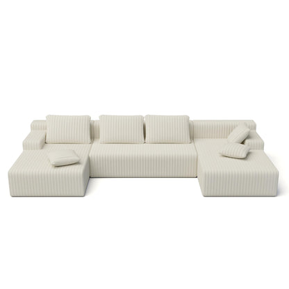 LAUSAINT HOME 96" Modular Sectional Sofa Couches, L-Shaped Boneless Cloud Sofa with 3 Deep Seat
