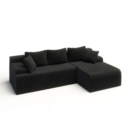 LAUSAINT HOME 96" Modular Sectional Sofa Couches, L-Shaped Boneless Cloud Sofa with 3 Deep Seat