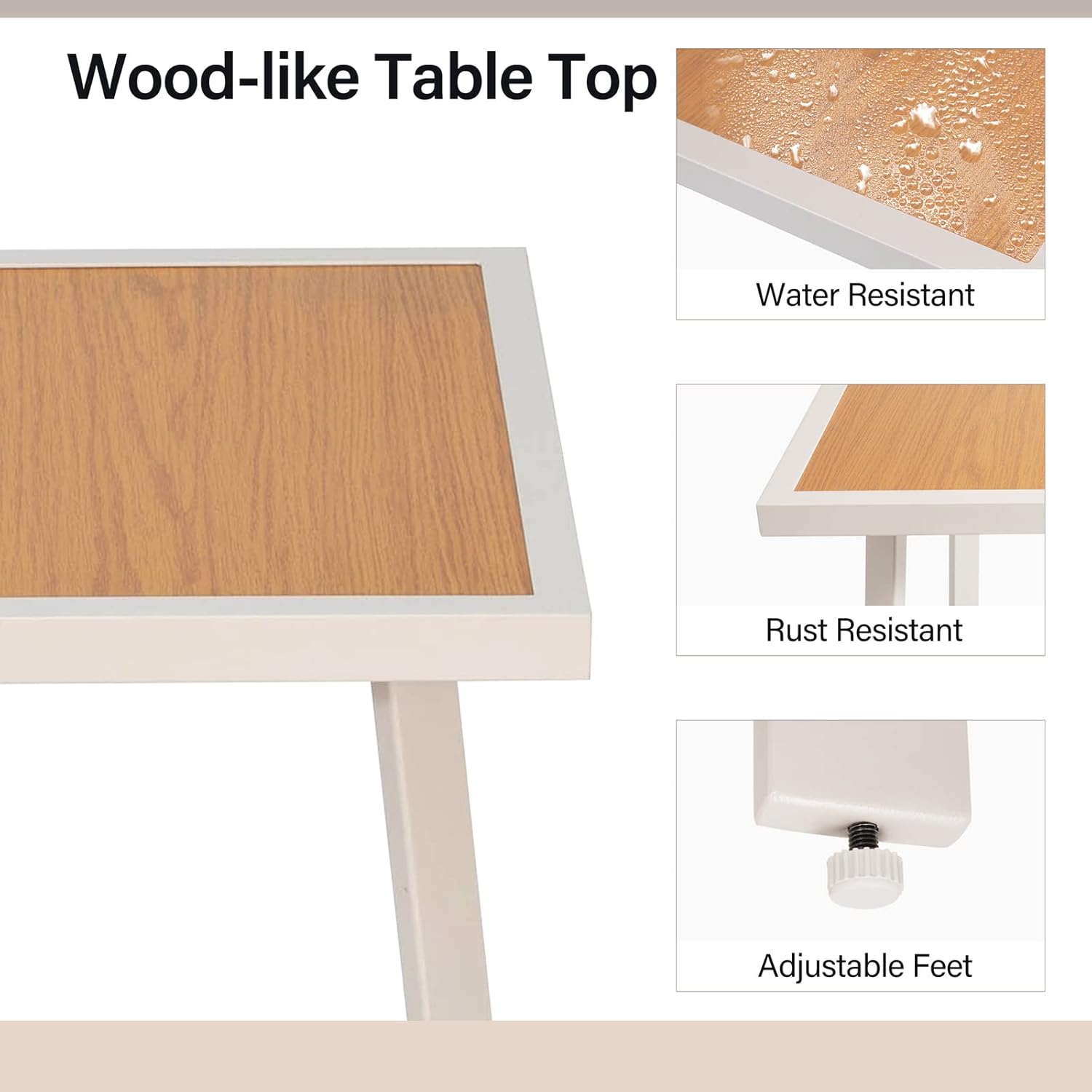 LAUSAINT HOME 3-Piece Patio Bar Set, All Weather Textilene Bar Height Table and Chairs Set