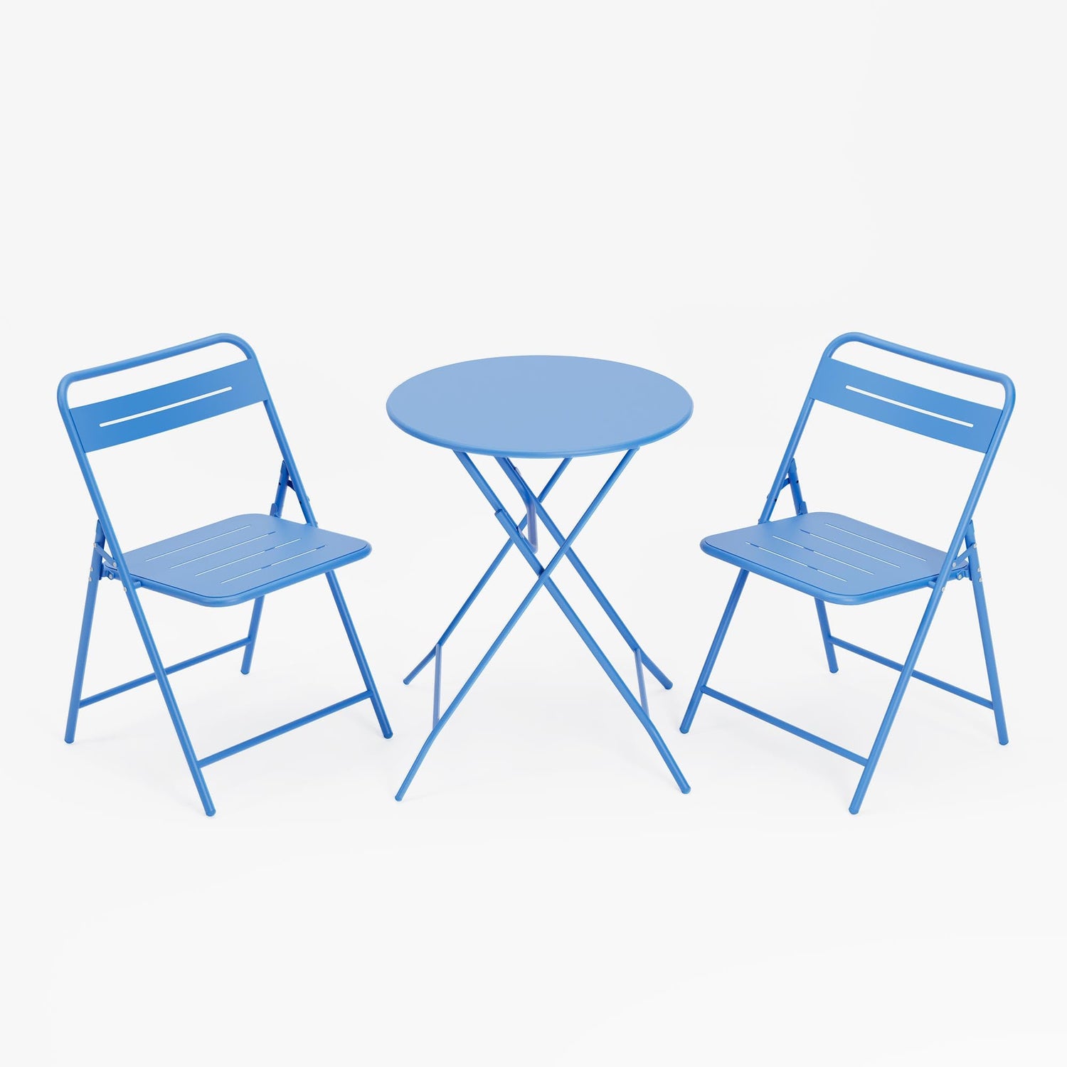 LAUSAINT HOME 3-Piece Steel Folding Bistro Set, Premium Weather-Resistant Patio Table &amp; 2 Chairs
