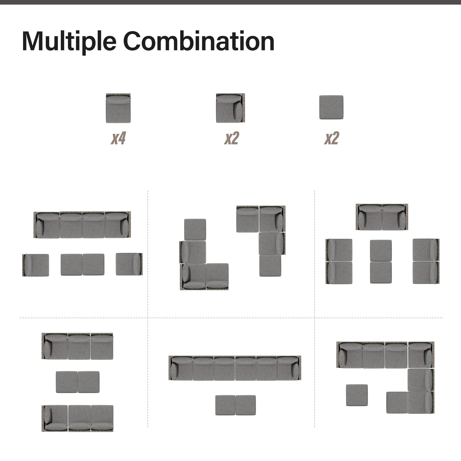 LAUSAINT HOME Outdoor Patio Furniture, 6 Piece Outdoor Sectional Sofa PE Rattan Wicker Patio Conversation Sets, All Weather Patio Furniture Set with Thick Cushions for Garden, Backyard(Beige)