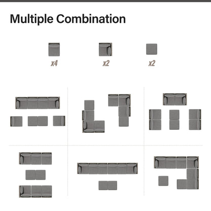 LAUSAINT HOME Outdoor Patio Furniture, 6 Piece Outdoor Sectional Sofa PE Rattan Wicker Patio Conversation Sets, All Weather Patio Furniture Set with Thick Cushions for Garden, Backyard(Beige)