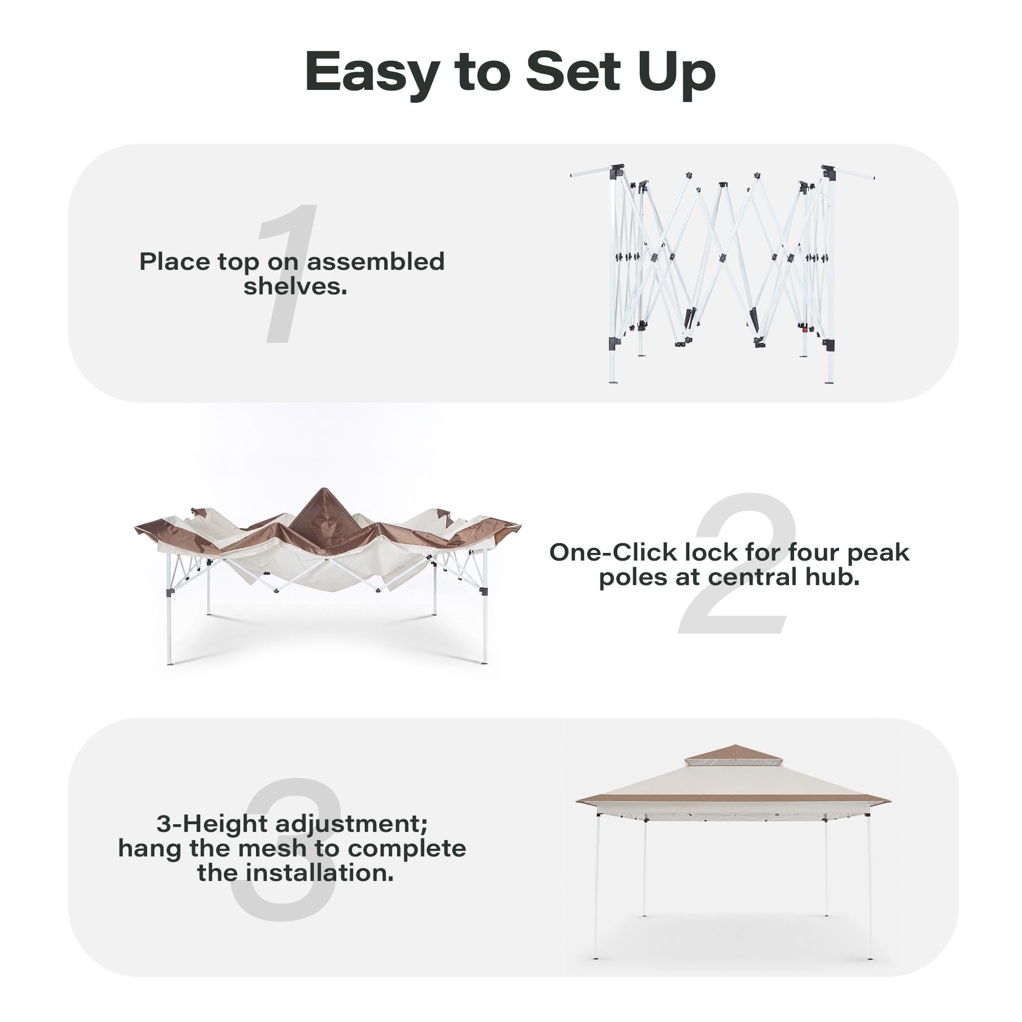 LAUSAINT HOME Pop Up Gazebo Canopy Tent with Mosquito Netting