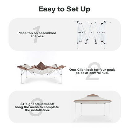 LAUSAINT HOME Pop Up Gazebo Canopy Tent with Mosquito Netting