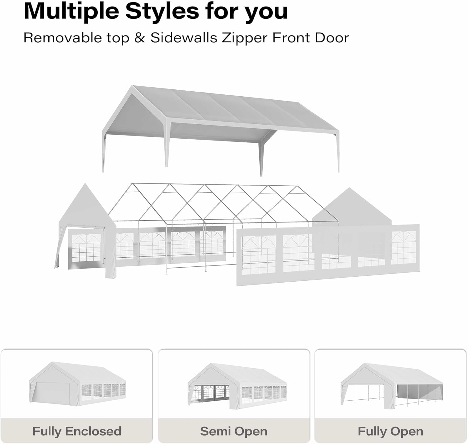 LAUSAINT HOME Party Tent Canopy, Waterproof Heavy-Duty Event Shelter with Removable Sidewalls