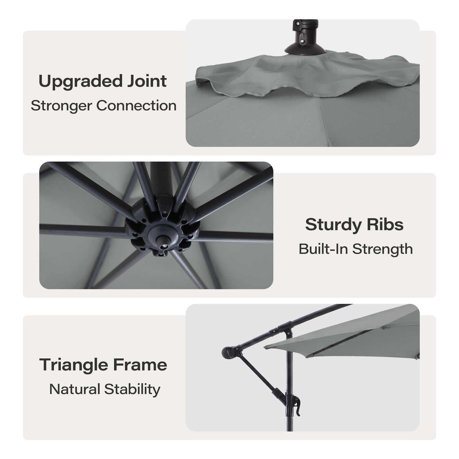 LAUSAINT HOME 10ft Offset Patio Umbrella, Cantilever Hanging Market Umbrella