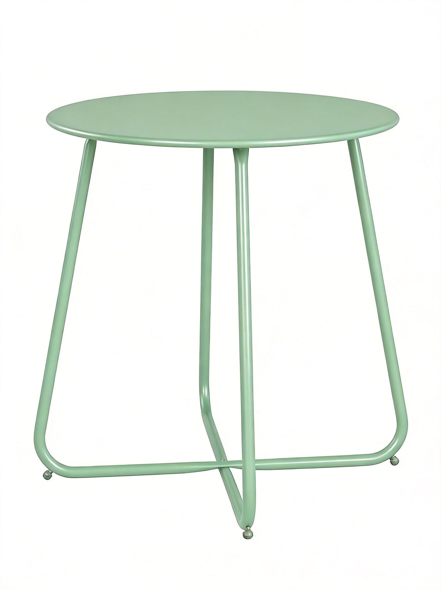 LAUSAINT HOME 18" Outdoor Side Table, Small Round Patio Table with Adjustable Footpads