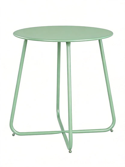 LAUSAINT HOME 18" Outdoor Side Table, Small Round Patio Table with Adjustable Footpads