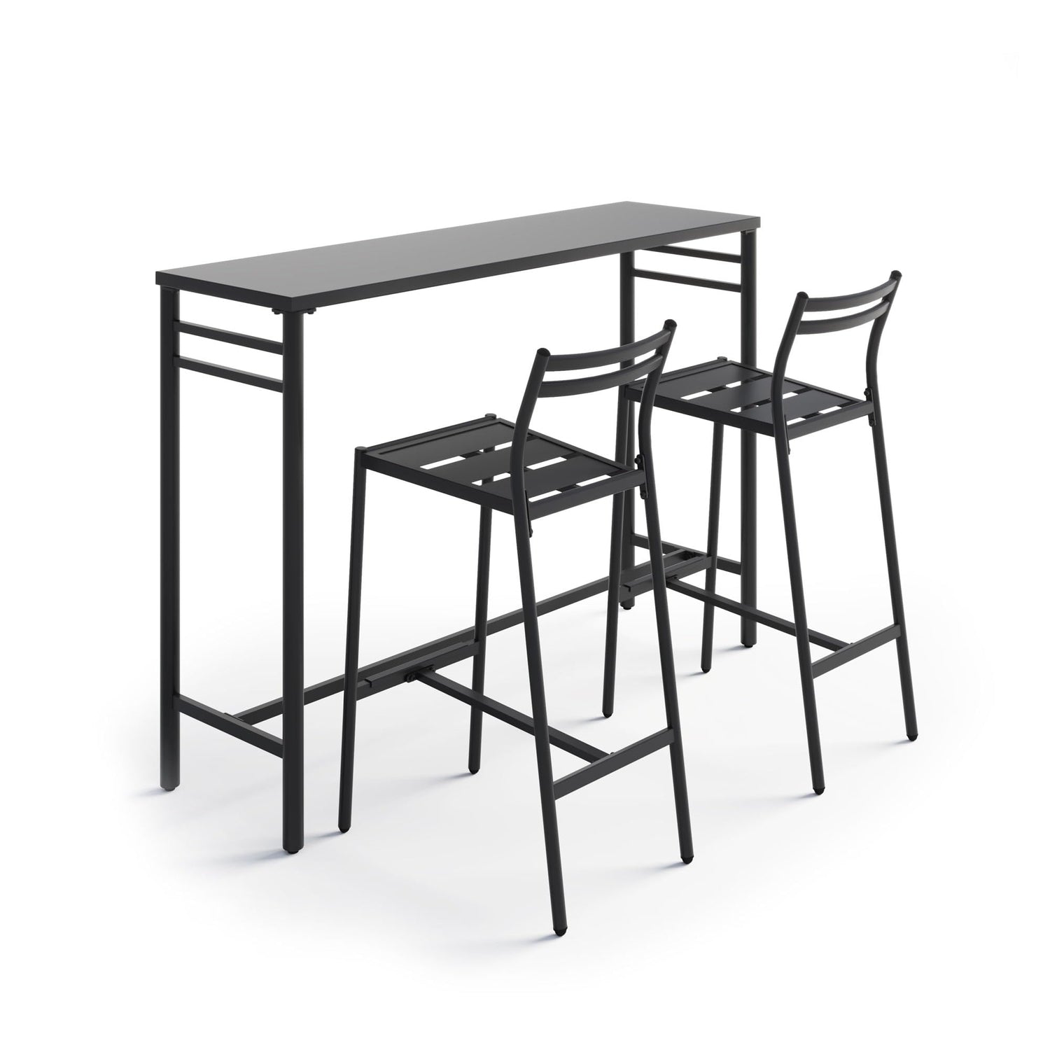 LAUSAINT HOME Outdoor Bar Height Set, 3 Pieces Patio High Top Table &amp; Bar Stools