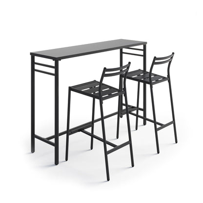 LAUSAINT HOME Outdoor Bar Height Set, 3 Pieces Patio High Top Table &amp; Bar Stools