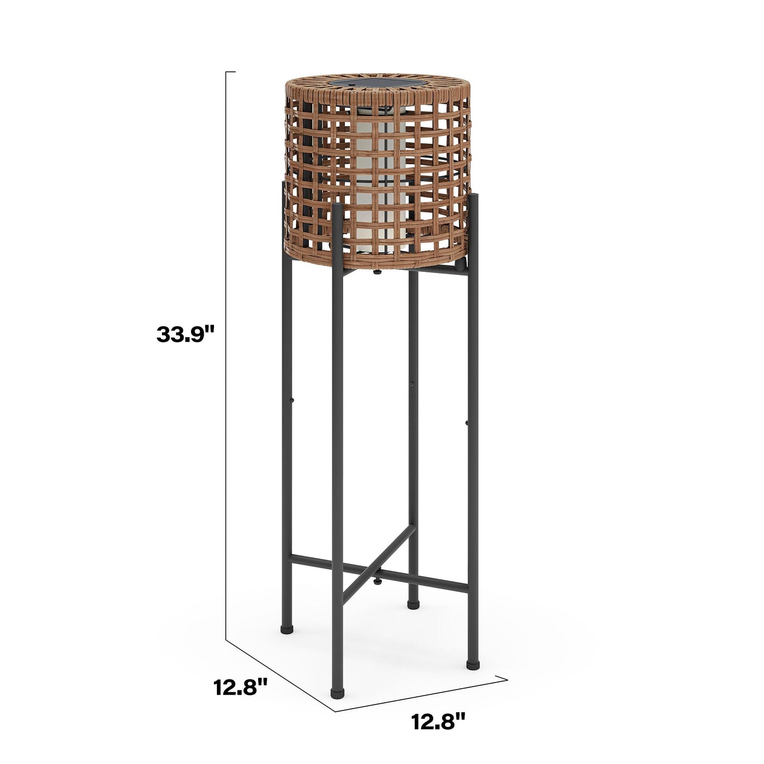 LAUSAINT HOME Solar Powered Outdoor Floor Lamp with Auto On/Off LED Light