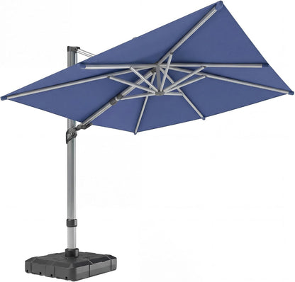 LAUSAINT HOME Cantilever Patio Umbrella, 360° Rotating Offset Umbrella with Aluminum Frame
