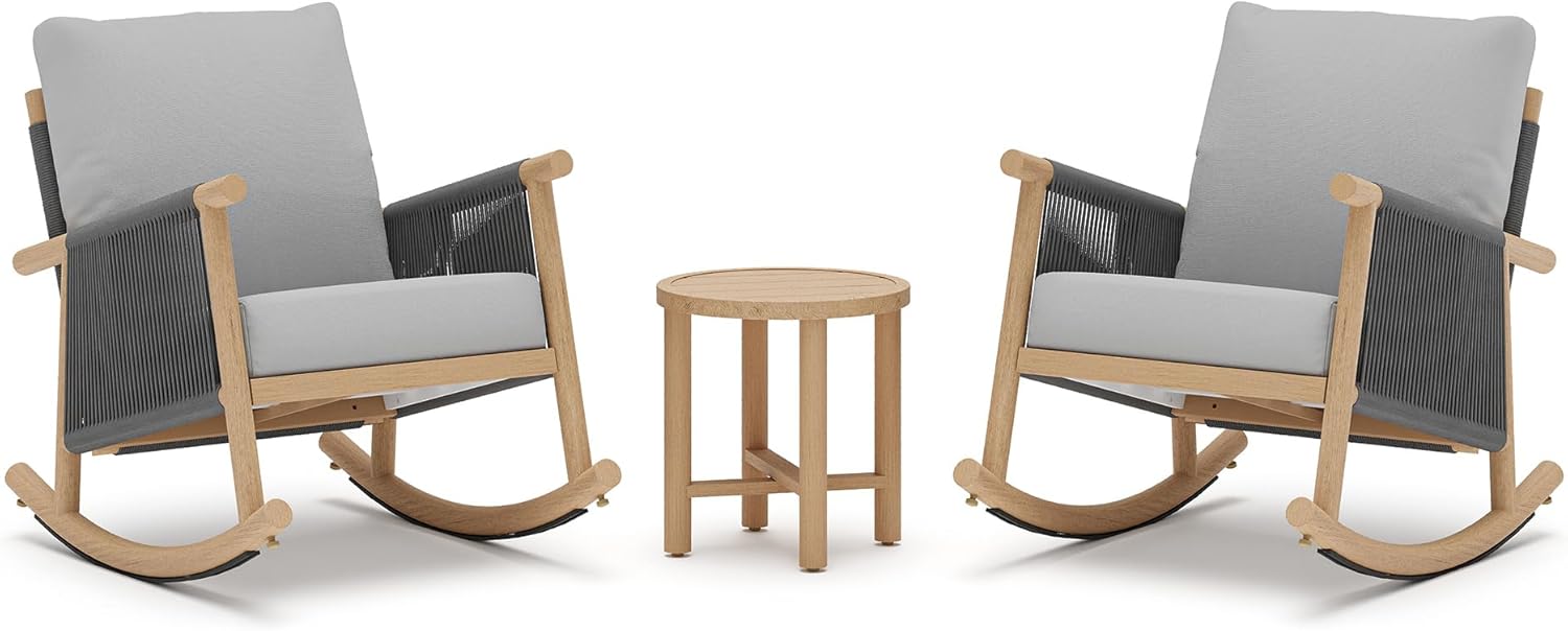 LAUSAINT HOME 3-Piece Outdoor Rocking Bistro Set