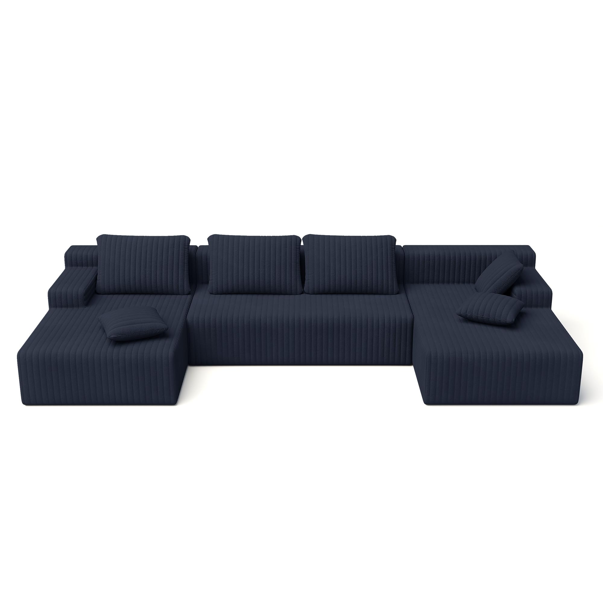 LAUSAINT HOME 96" Modular Sectional Sofa Couches, L-Shaped Boneless Cloud Sofa with 3 Deep Seat