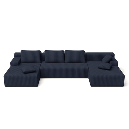 LAUSAINT HOME 96" Modular Sectional Sofa Couches, L-Shaped Boneless Cloud Sofa with 3 Deep Seat