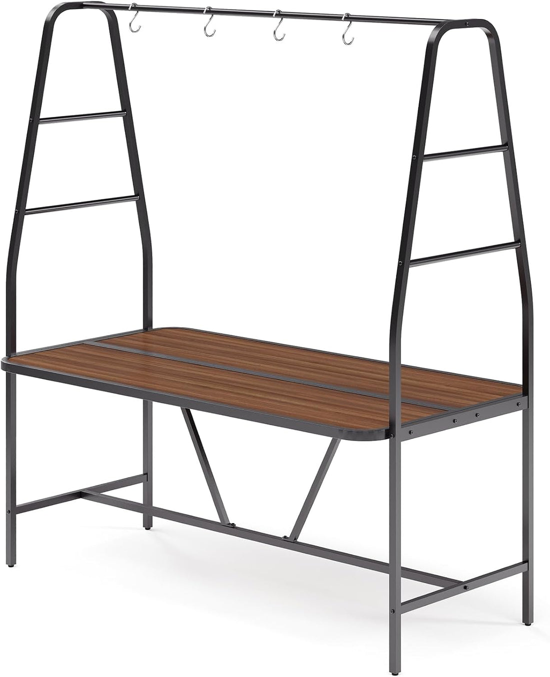 LAUSAINT HOME A-Frame Outdoor Dining Table with 4 Hooks for Hanging Plants, Lights, décors