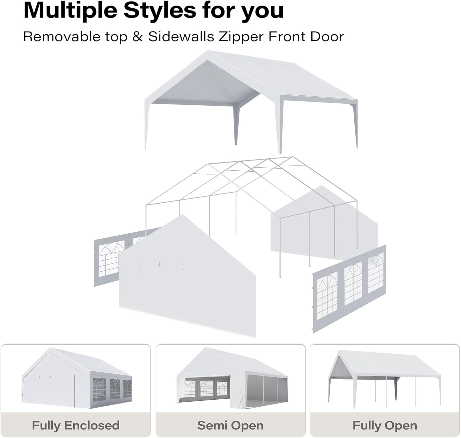 LAUSAINT HOME Party Tent Canopy, Waterproof Heavy-Duty Event Shelter with Removable Sidewalls