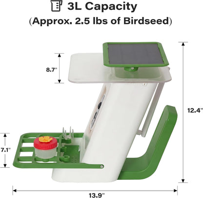 LAUSAINT HOME Smart Bird Feeder with Camera, Solar Powered AI Bird Recognition Bird Camera