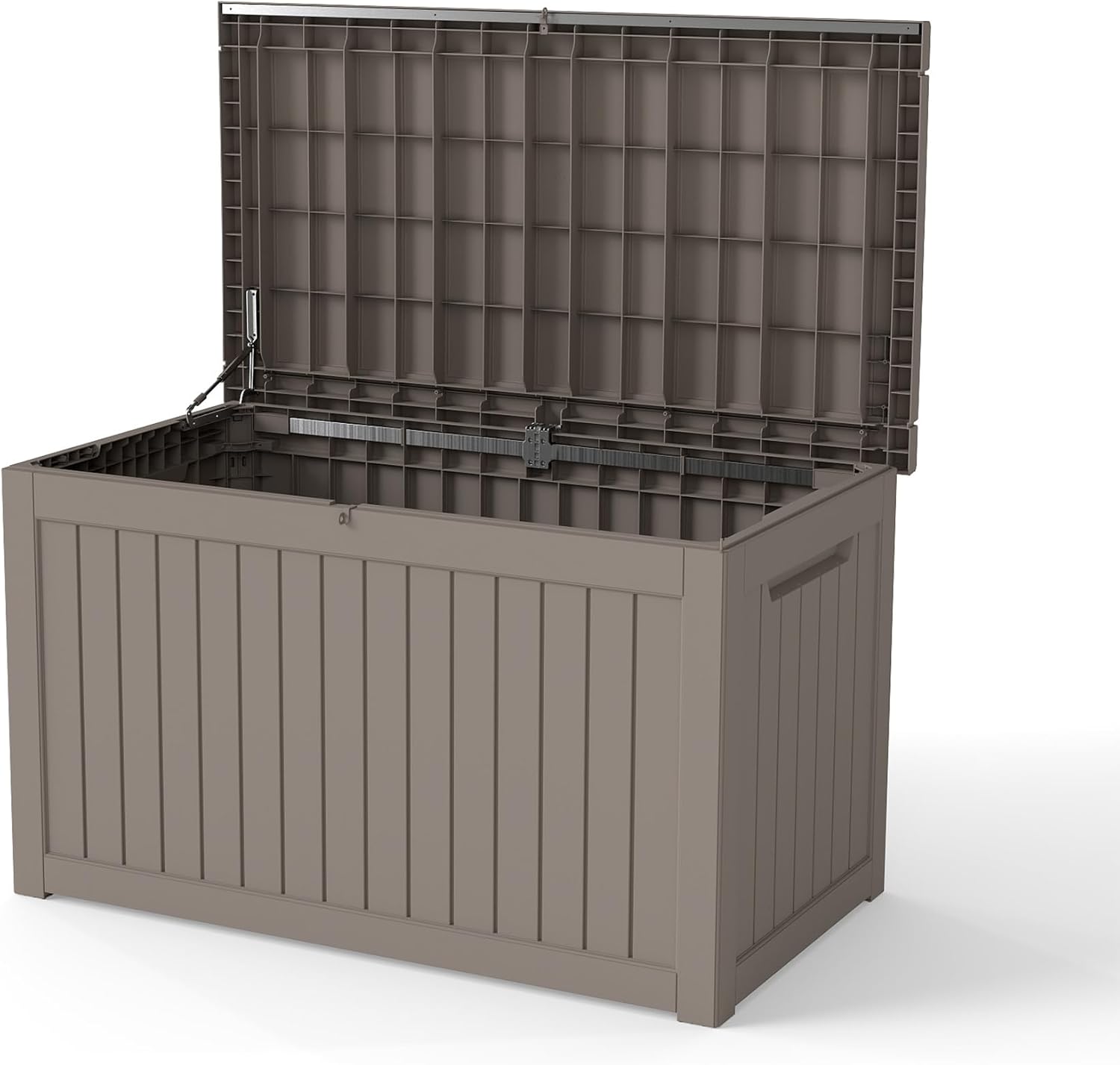 LAUSAINT HOME Resin Deck Box for Outdoor Storage - Weatherproof Patio Storage Bench