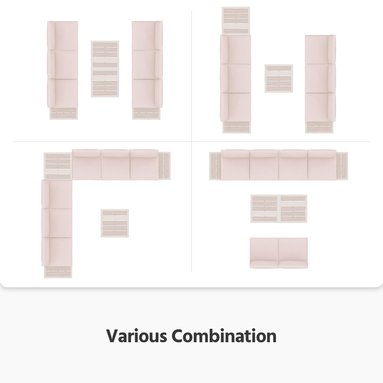 LAUSAINT HOME Patio Furniture Set, Outdoor Conversation Sets with Coffee Table