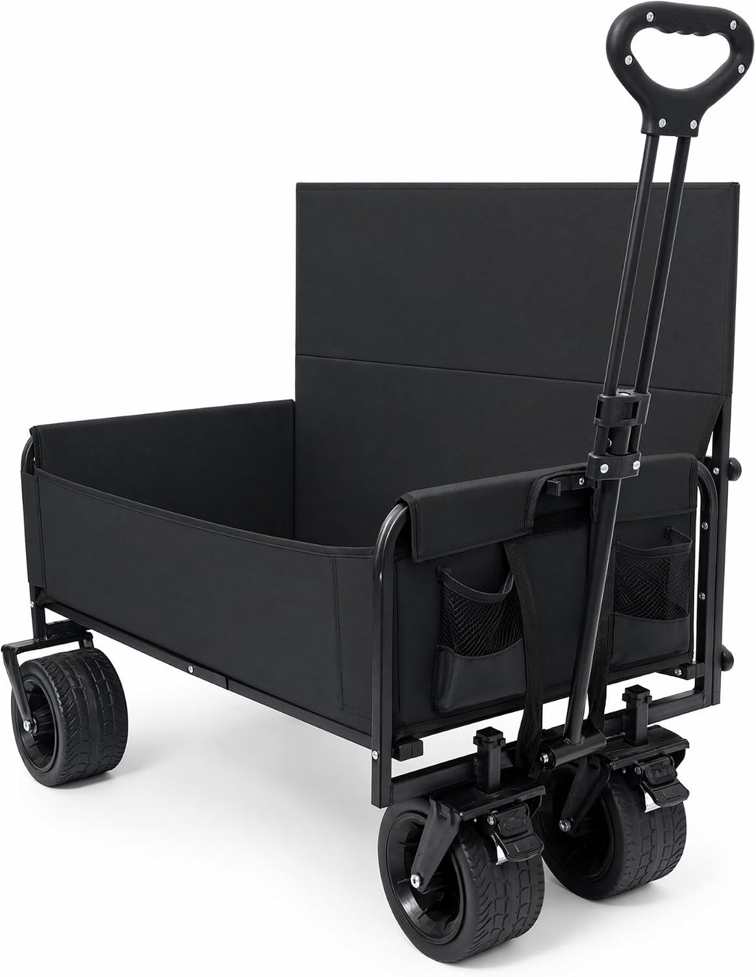 LAUSAINT HOME 3-in-1 Foldable Wagon Cart with Bench Seat, Heavy Duty Collapsible Utility Wagon