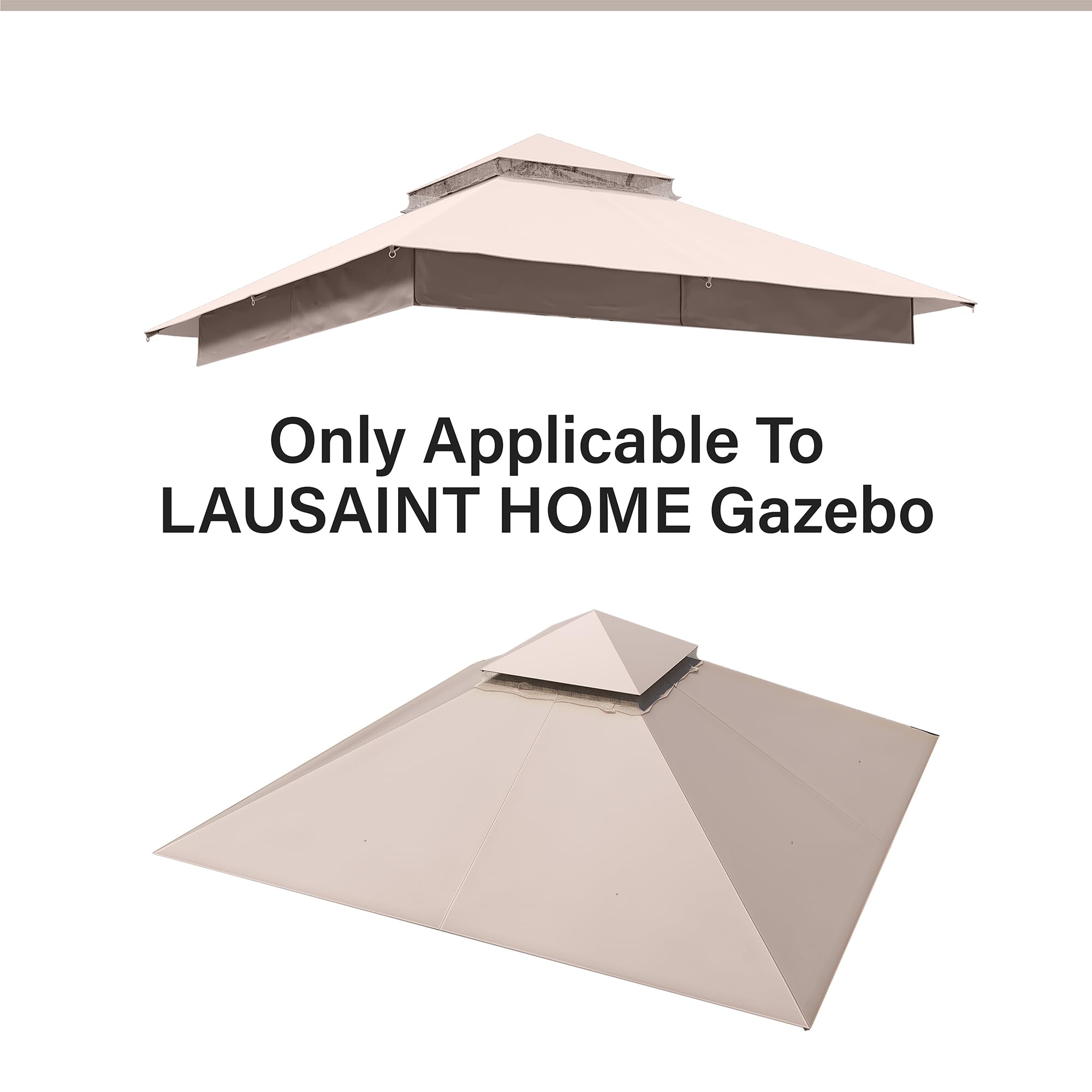 LAUSAINT HOME Gazebo Replacement Canopy Top 8&