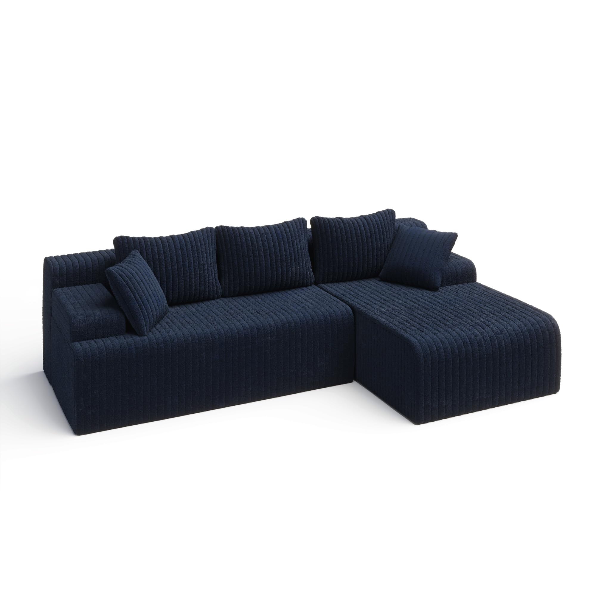 LAUSAINT HOME 96" Modular Sectional Sofa Couches, L-Shaped Boneless Cloud Sofa with 3 Deep Seat
