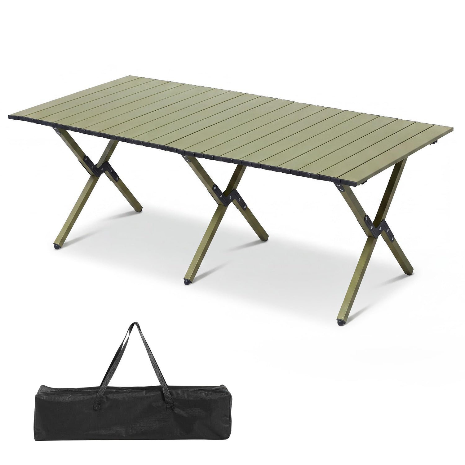 LAUSAINT HOME Camping Table, Foldable Roll Up Lightweight Steel Camp Table